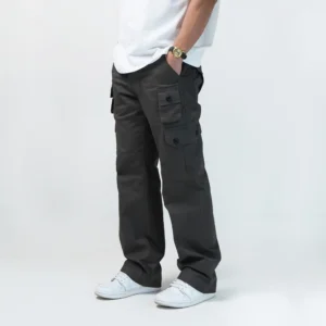 IRISHKELLY Long Cargo Baggy Pants Six Pockets Charcoal