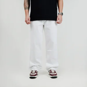 IRISH KELLY Basic Baggy Jeans Long Pants Denim White
