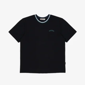 IRISHKELLY Twin Tipped Basic Smart Casual Black Aqua T-Shirt Cotton Combed 20S