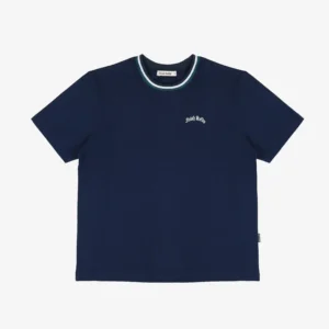 IRISHKELLY Twin Tipped Basic Smart Casual Navy T-Shirt Cotton Combed 20S