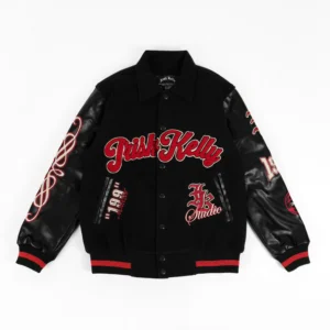 IRISH KELLY Infinity Red Black Varsity Jacket